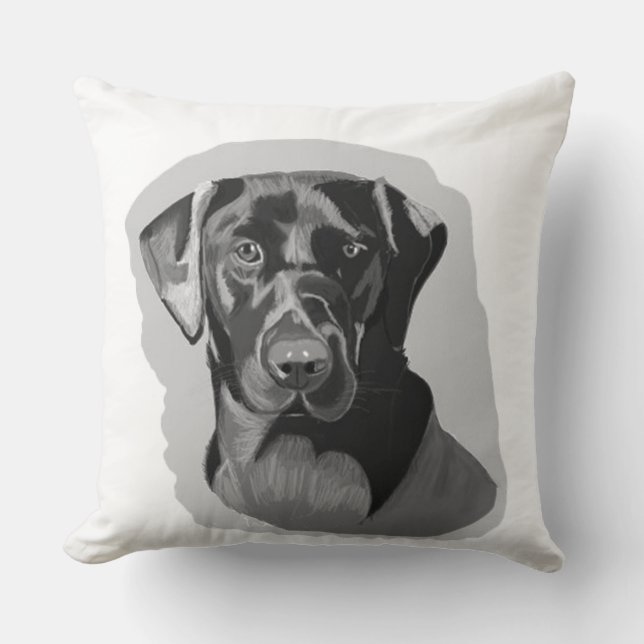 Coussin Black Labrador Cushion (Recto)