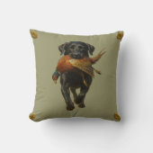 Coussin Black Labrador Retriever & Pheasant throw cushion (Recto)
