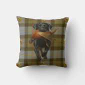 Coussin Black Labrador Retriever & Pheasant throw cushion (Recto)