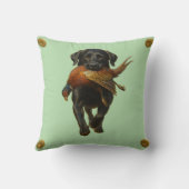 Coussin Black Labrador Retriever & Pheasant throw cushion (Verso)