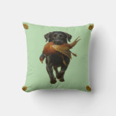 Coussin Black Labrador Retriever & Pheasant throw cushion (Recto)