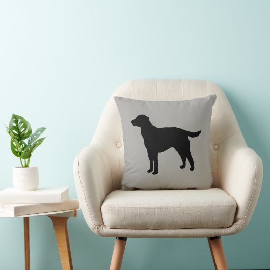 Coussin Black Labrador Silhouette Chien (Chaise)