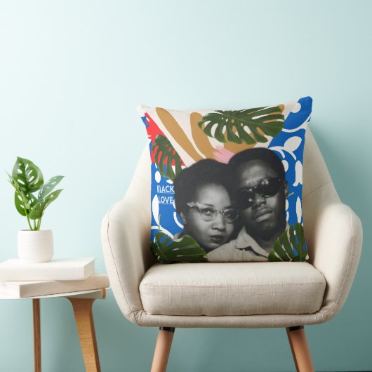 Coussin Black Love bleu (Chaise)