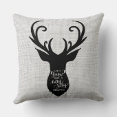 Coussin Black Snowflake/Reindeer Burlap (Verso)