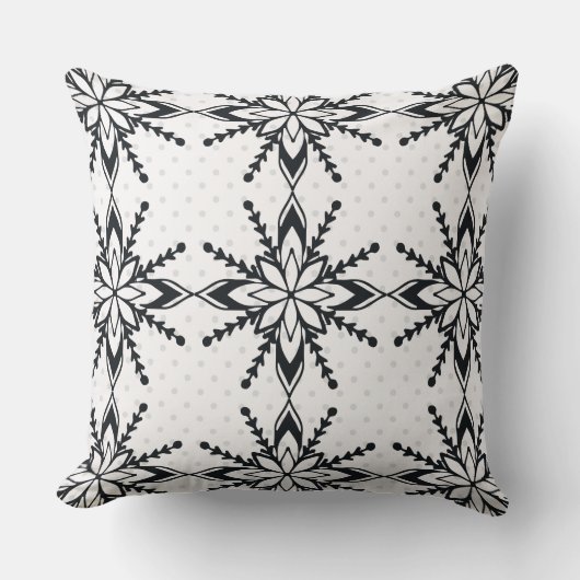 Coussin Black Snowflake/Reindeer Burlap (Recto)