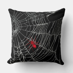 Coussin Black Spider Web Goth Grunge Halloween Déplaisant