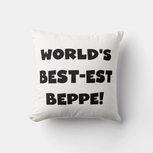 Coussin Black Text Meilleurs T-shirts et cadeaux de Beppe