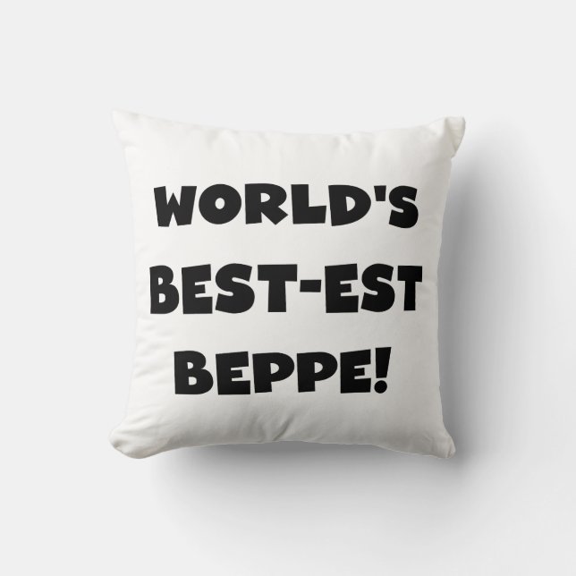 Coussin Black Text Meilleurs T-shirts et cadeaux de Beppe (Recto)