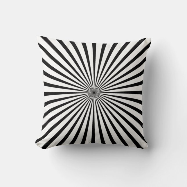 Coussin black_white de carreau d'illusion optique (Recto)