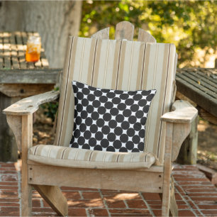 Coussin Black White Funky Seventies Motif d'art Pois