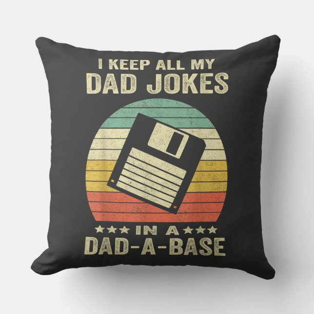 Coussin Blagues drôles de papa pour hommes dans dad-a-Base (Recto)