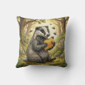 Coussin Blaireau adorable mangeant du miel Animaux de la f (Verso)