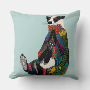 Coussin blaireau celadon bleu