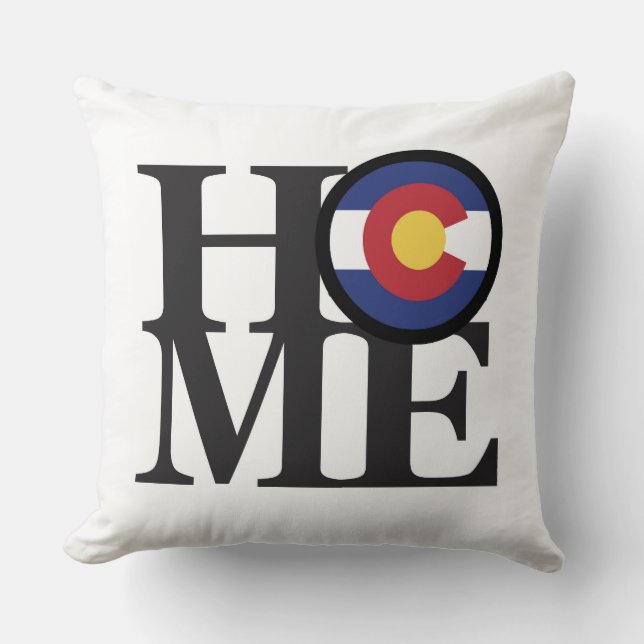 Coussin Blanc À LA MAISON de carreau du Colorado (Recto)