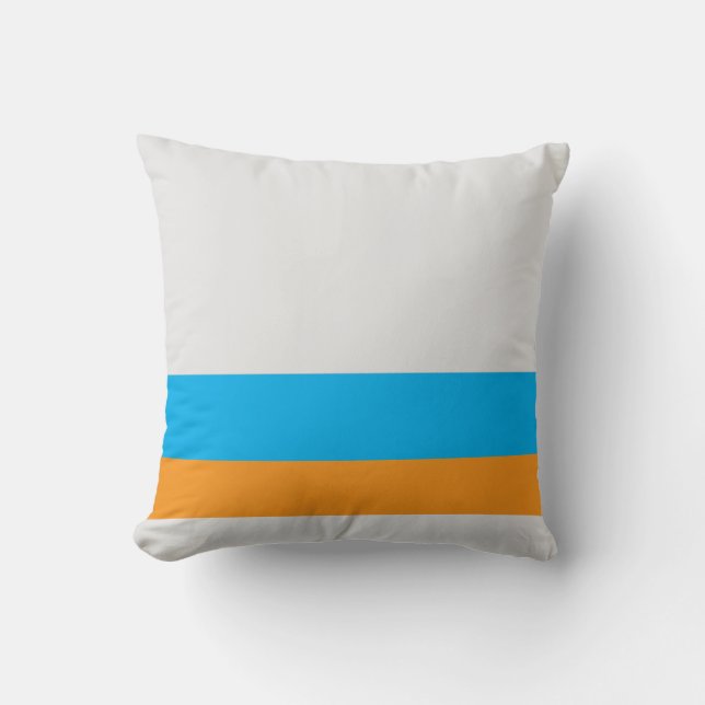 Coussin Blanc avec lignes de diviseur + n'importe quelle c (Recto)