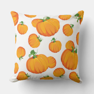 COUSSIN BLANC AVEC ORANGE HALLOWEEN CITROUILLE