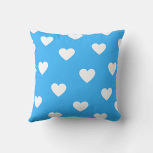 Coussin Blanc Bleu Mignon Cosy Moderne Romantique Chic Cœu