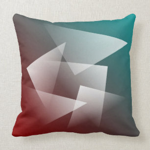 Coussin Blanc bordeaux turquoise