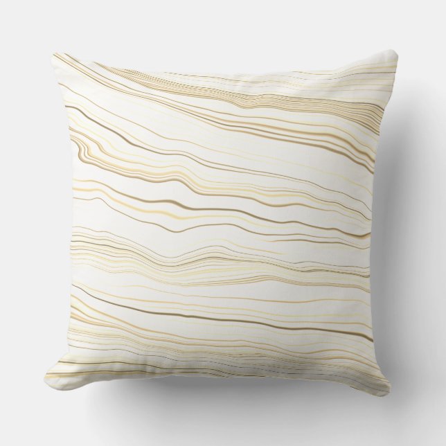 Coussin Blanc Contemporain, Motif Lin (Recto)