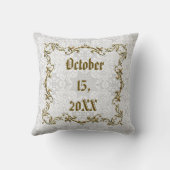 Coussin blanc de date de noms de coutume de (Verso)