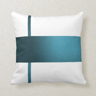 Coussin blanc de la bande Turquoise contemporaine