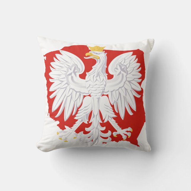 Coussin blanc de la Pologne Eagle MoJo (Recto)