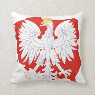 Coussin blanc de la Pologne Eagle MoJo