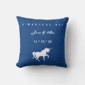 Coussin blanc de mariage de licorne (Recto)