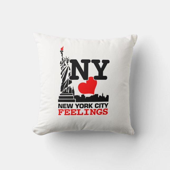 Coussin blanc de New York City (Recto)
