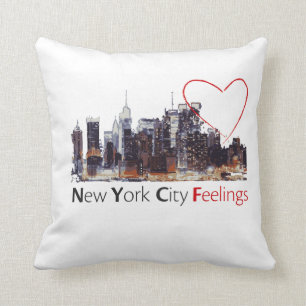 Coussin blanc de New York City