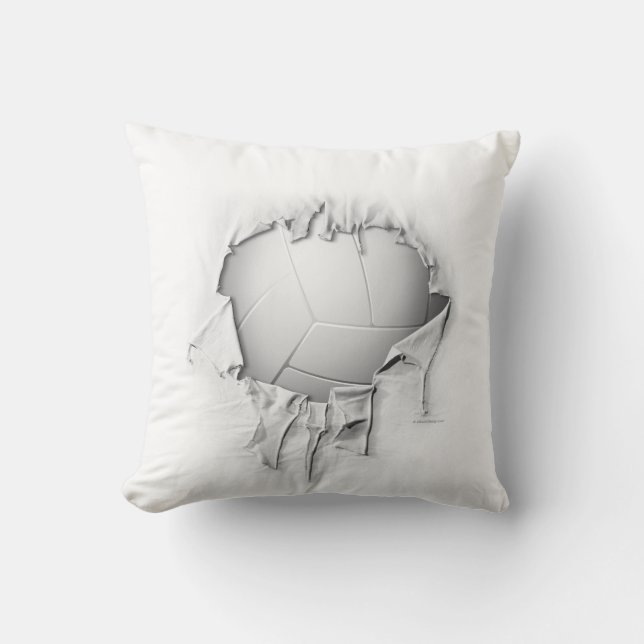 Coussin blanc de volley-ball déchiré (Recto)