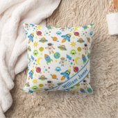 Coussin Blanc Espace Extérieur Coloré (Couverture)