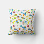 Coussin Blanc Espace Extérieur Coloré (Verso)