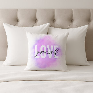 Coussin Blanc esthétique moderne auto-amour Typographie Ci
