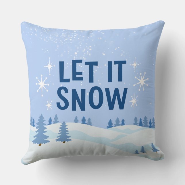 Coussin Blanc et Bleu Qu'il Neige (Verso)