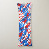 Coussin blanc et bleu rouge de corps de Camo (Dos (Vertical))