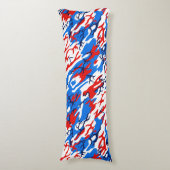 Coussin blanc et bleu rouge de corps de Camo (devant Vertical)