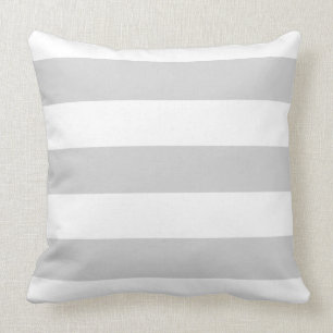 Coussin Blanc et gris barrés
