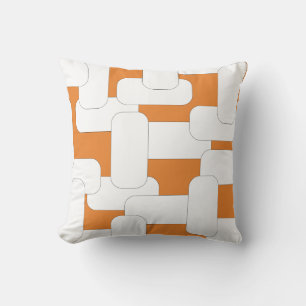 Coussin Blanc et orange liés