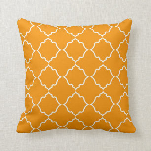 Coussin Blanc et orange marocains