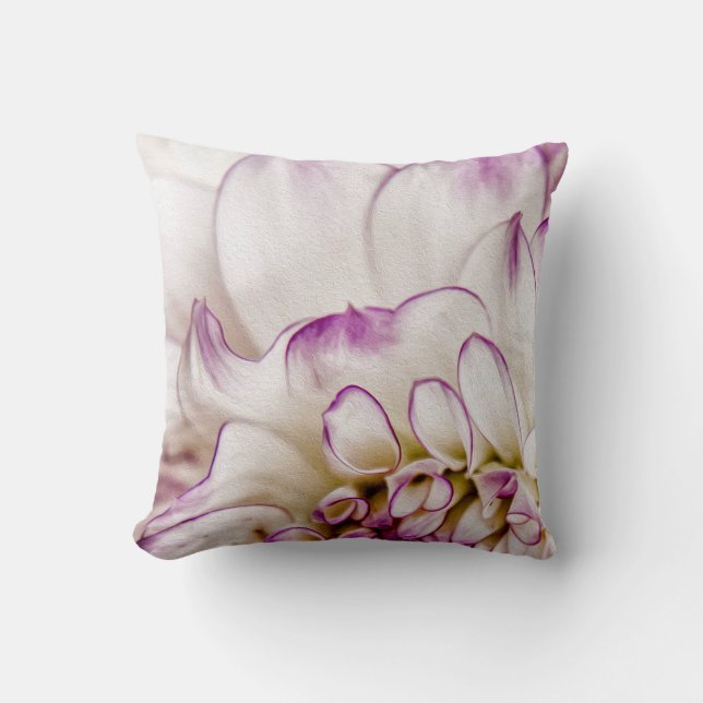 Coussin blanc et pourpre de fleur de dahlia (Recto)