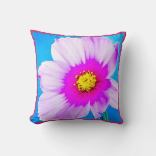 Coussin blanc et rose