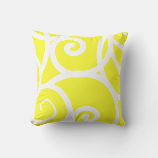 Coussin blanc + jaune citron extérieur ou intérieur abstra (Recto)