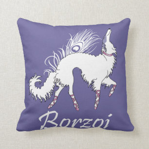 Coussin Blanc-Lavande de barzoï de ballet