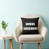 Coussin Blanc Noir Juste Marié (Chaise)