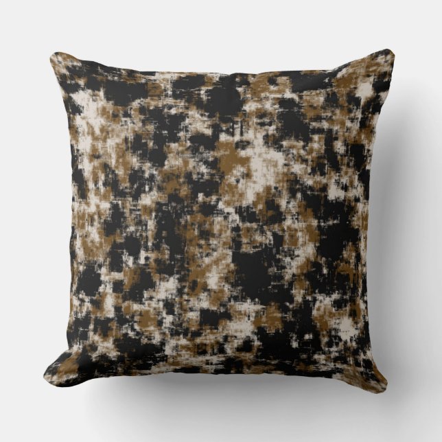 Coussin Blanc or et abstrait noir (Recto)