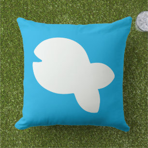Coussin Blanc Poisson Poisson Lt Bleu Rose Combo Extérieur