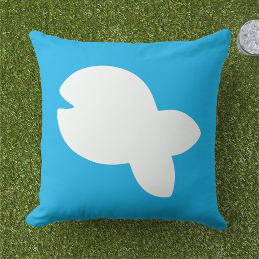 Coussin Blanc Poisson Poisson Lt Bleu Rose Combo Extérieur (Herbe)