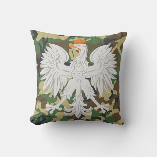 Coussin blanc polonais de MoJo de camouflage (Recto)