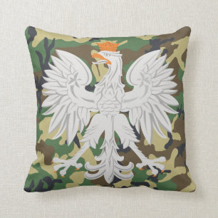 Coussin blanc polonais de MoJo de camouflage